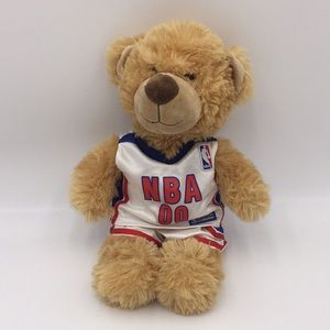 Build A Bear Workshop Brown Plush Stuffed Bear NBA Basketball Jersey and Shorts